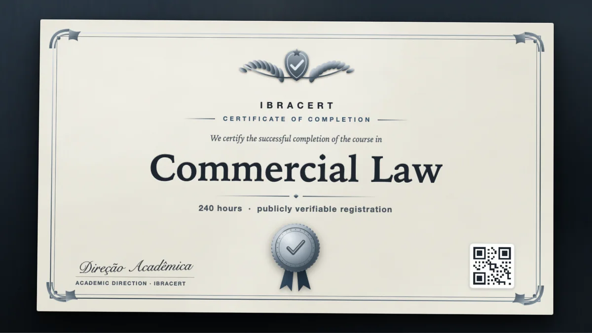 Cover of the Commercial Law course