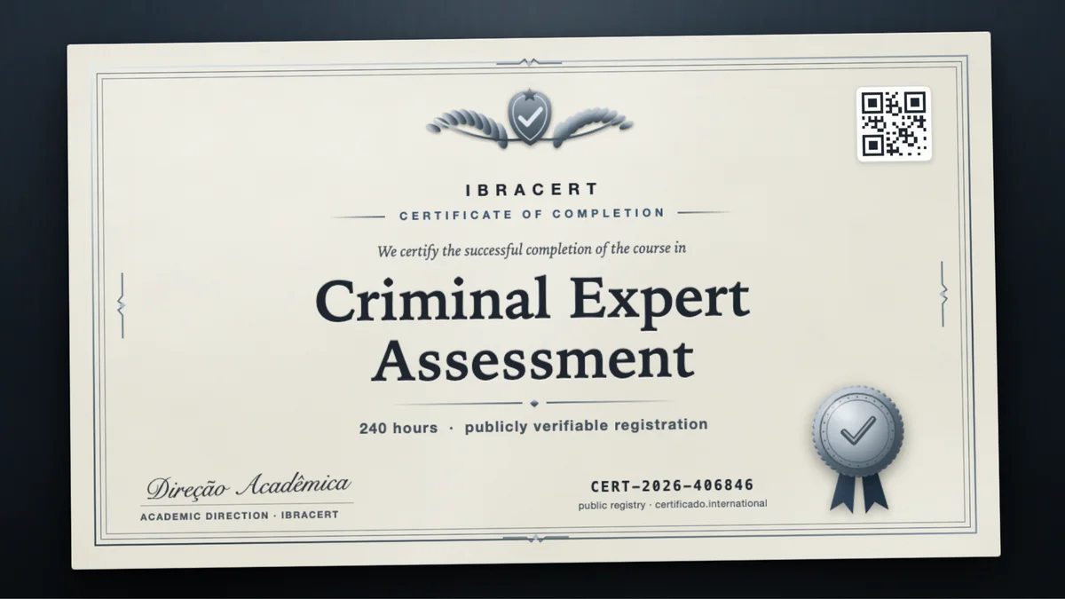 Cover of the Criminal Expert Assessment course