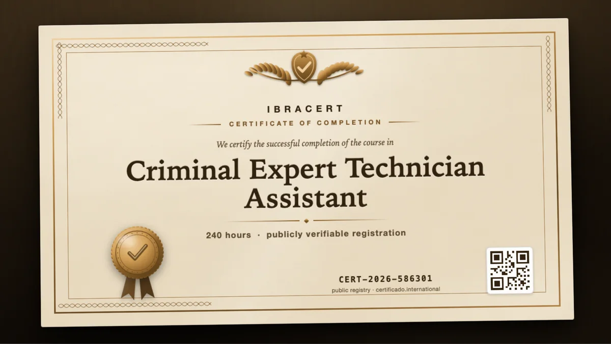 Cover of the Criminal Expert Technician Assistant course