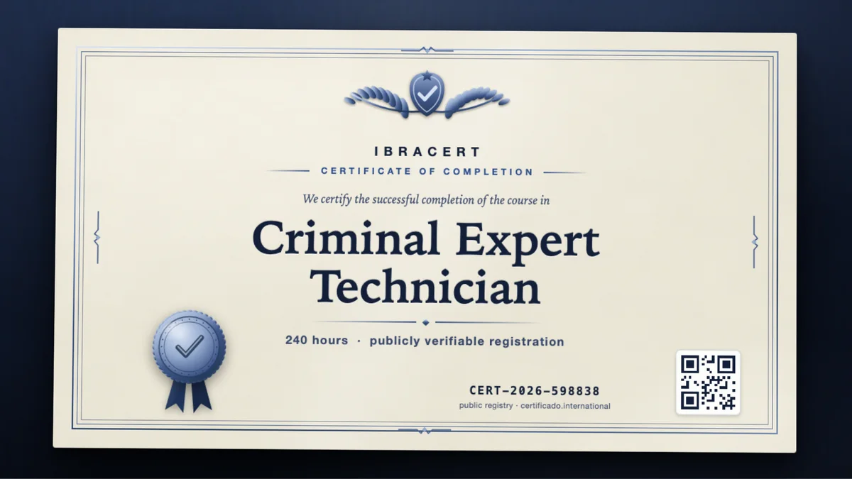 Cover of the Criminal Expert Technician course