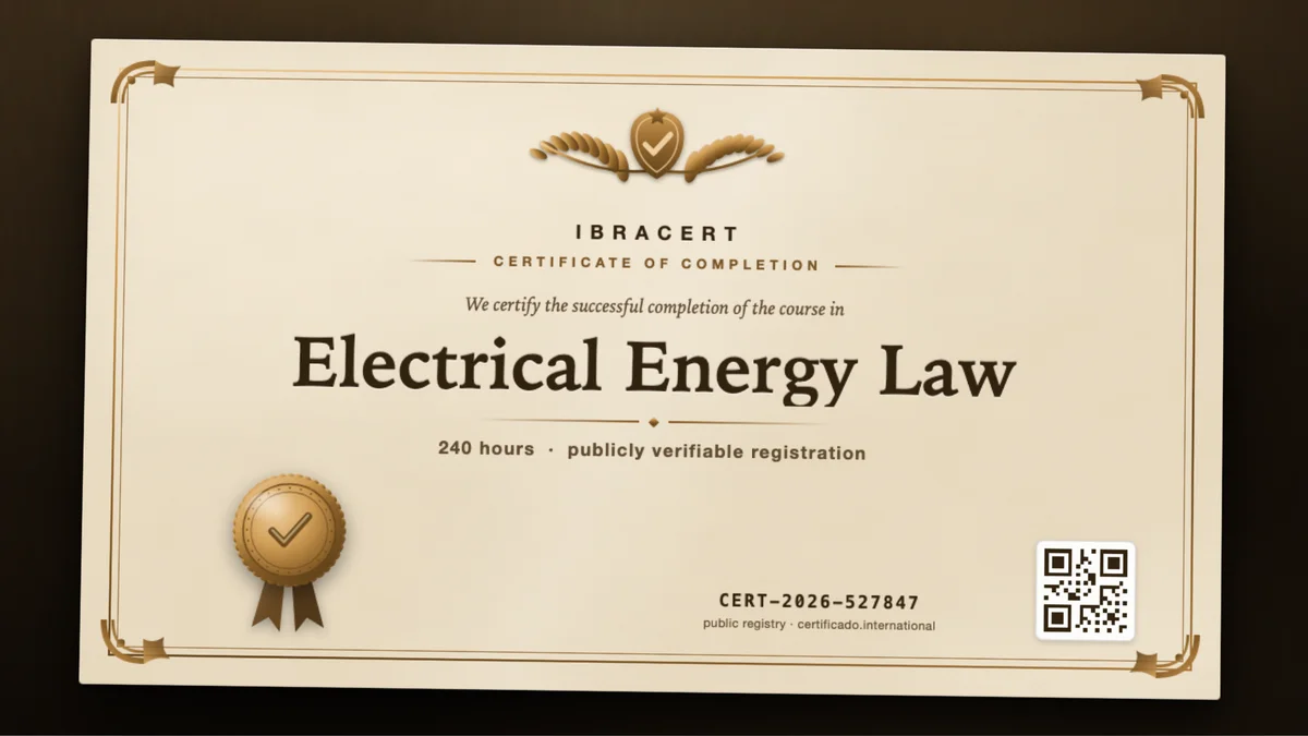 Cover of the Electrical Energy Law course