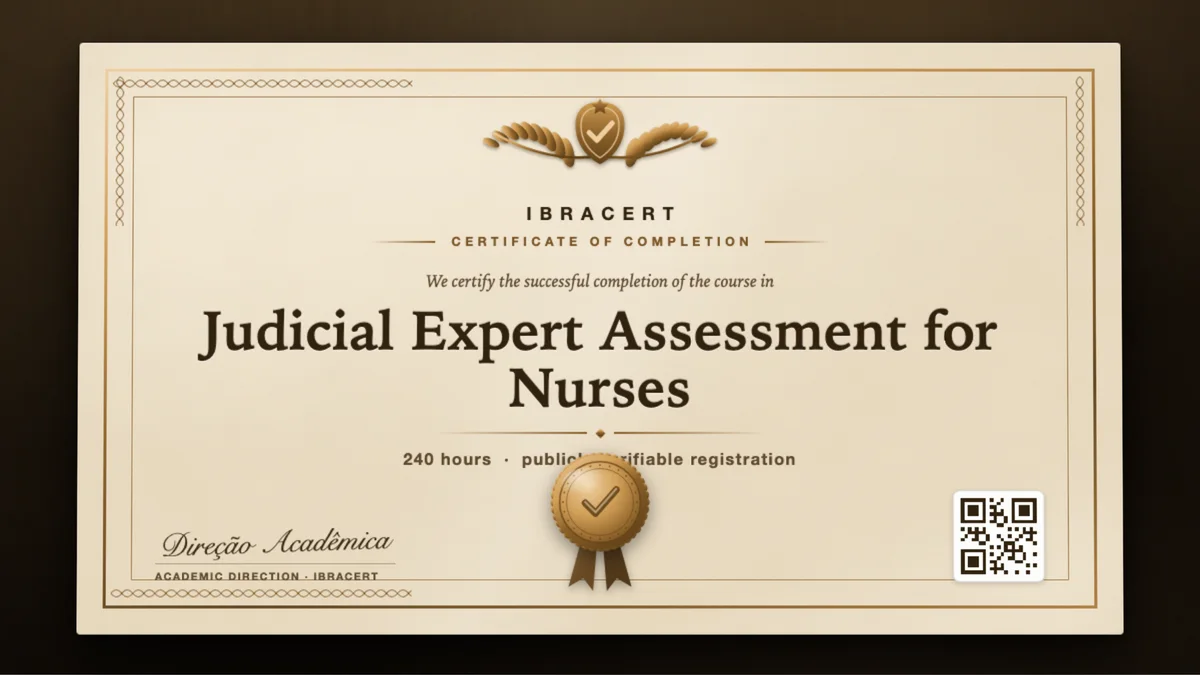Cover of the Judicial Expert Assessment for Nurses course