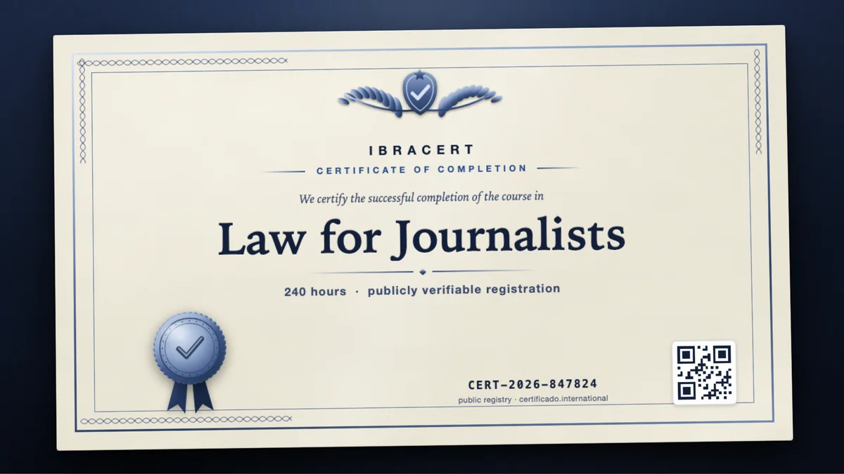 Cover of the Law for Journalists course