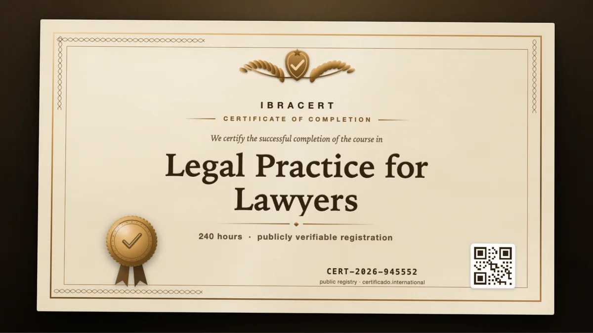Cover of the Legal Practice for Lawyers course