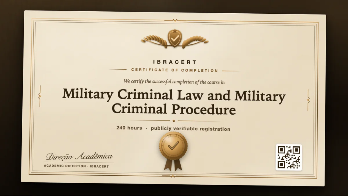 Cover of the Military Criminal Law and Military Criminal Procedure course