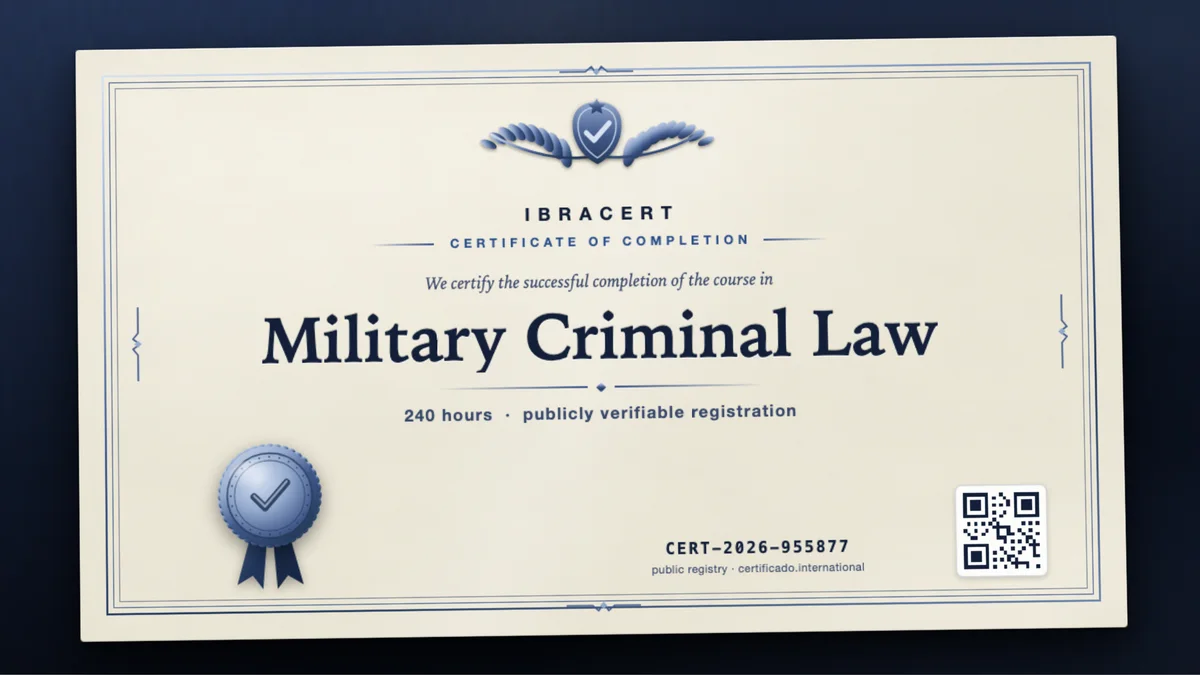 Cover of the Military Criminal Law course