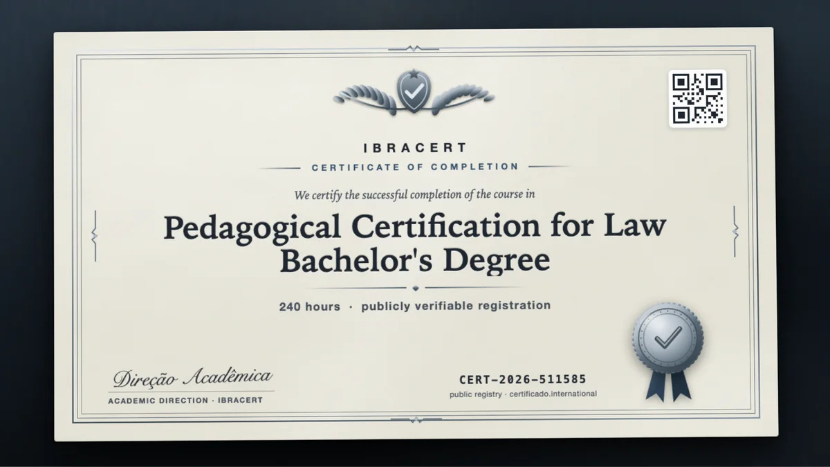 Cover of the Pedagogical Certification for Law Bachelor's Degree course