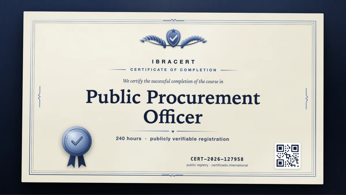 Cover of the Public Procurement Officer course
