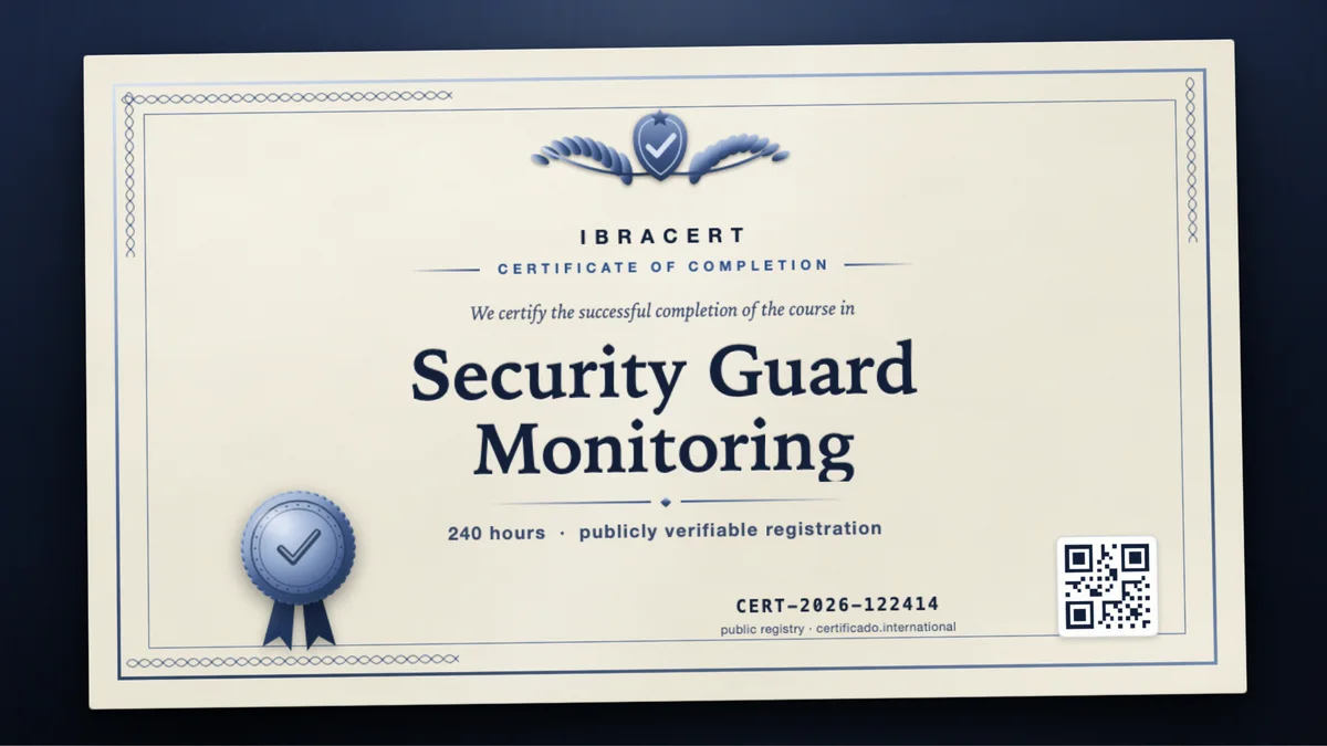 Cover of the Security Guard Monitoring course