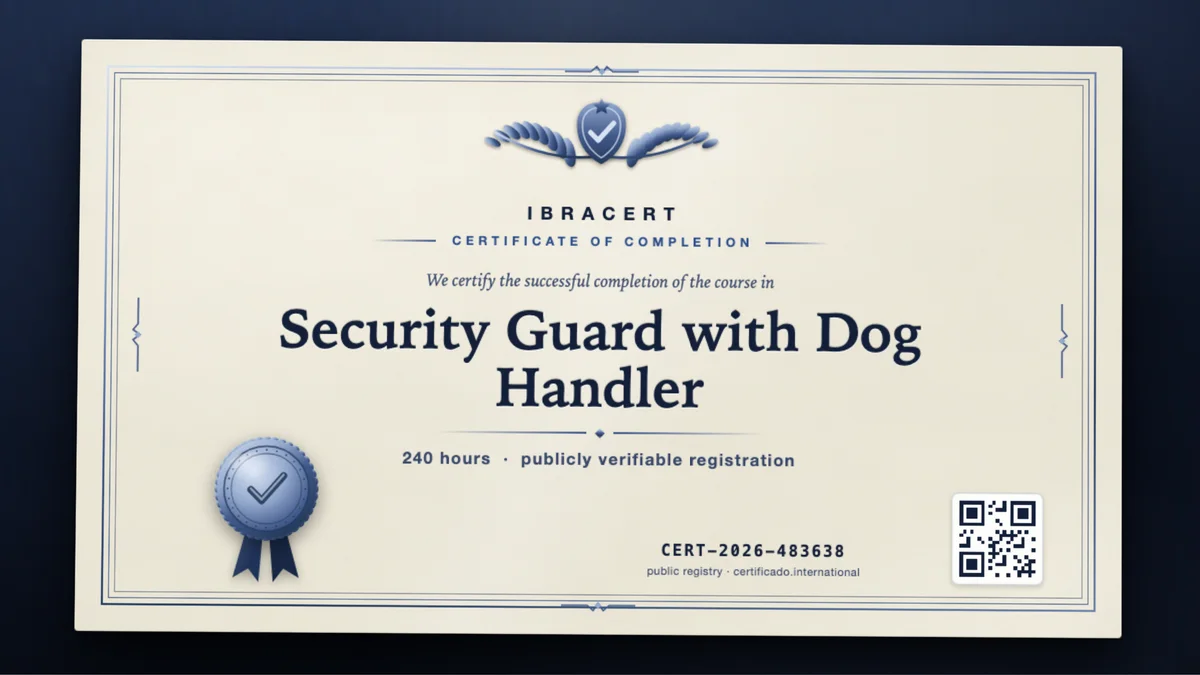 Cover of the Security Guard with Dog Handler course