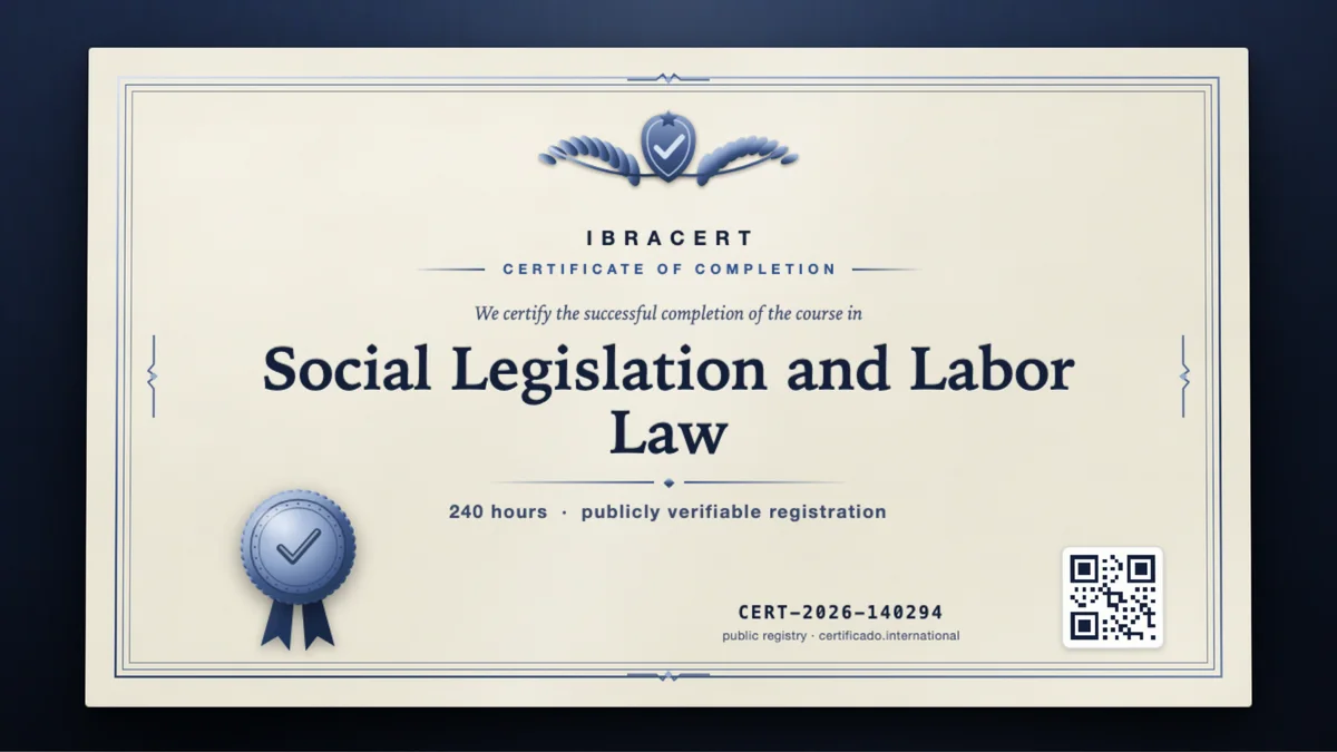 Cover of the Social Legislation and Labor Law course