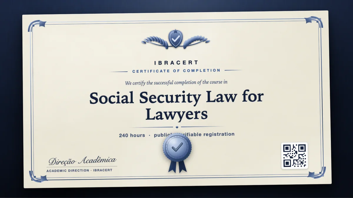 Cover of the Social Security Law for Lawyers course