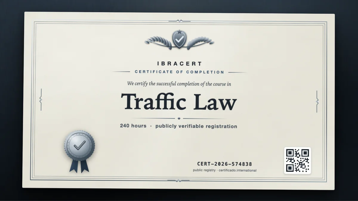 Cover of the Traffic Law course