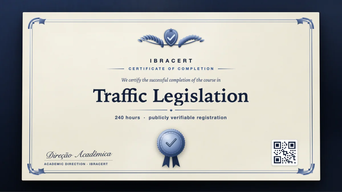 Cover of the Traffic Legislation course