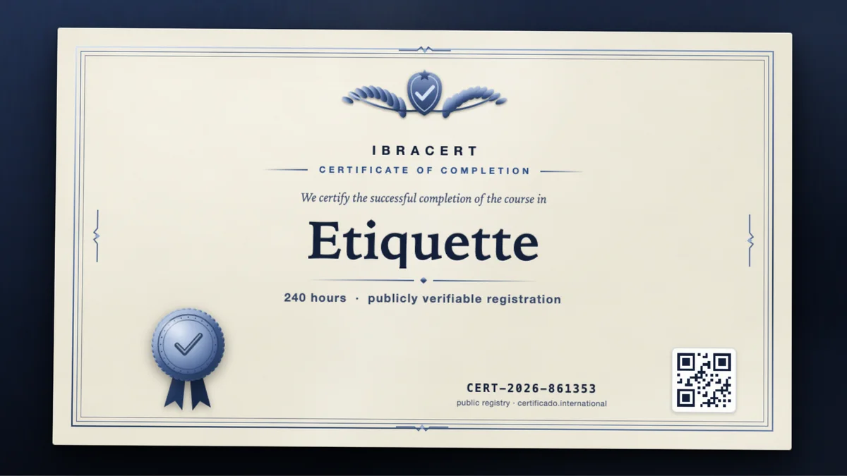 Cover of the Etiquette course