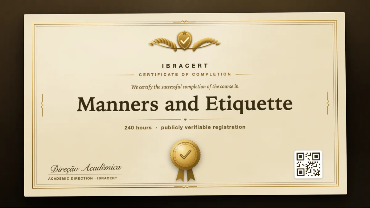 Cover of the Manners and Etiquette course