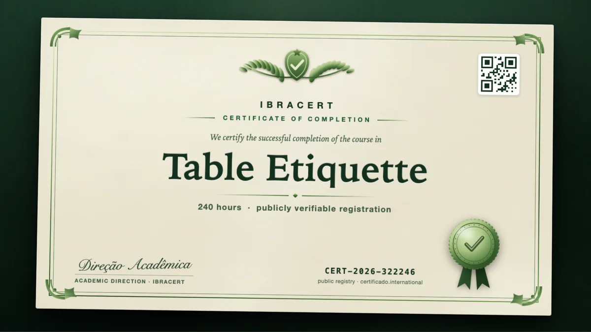 Cover of the Table Etiquette course