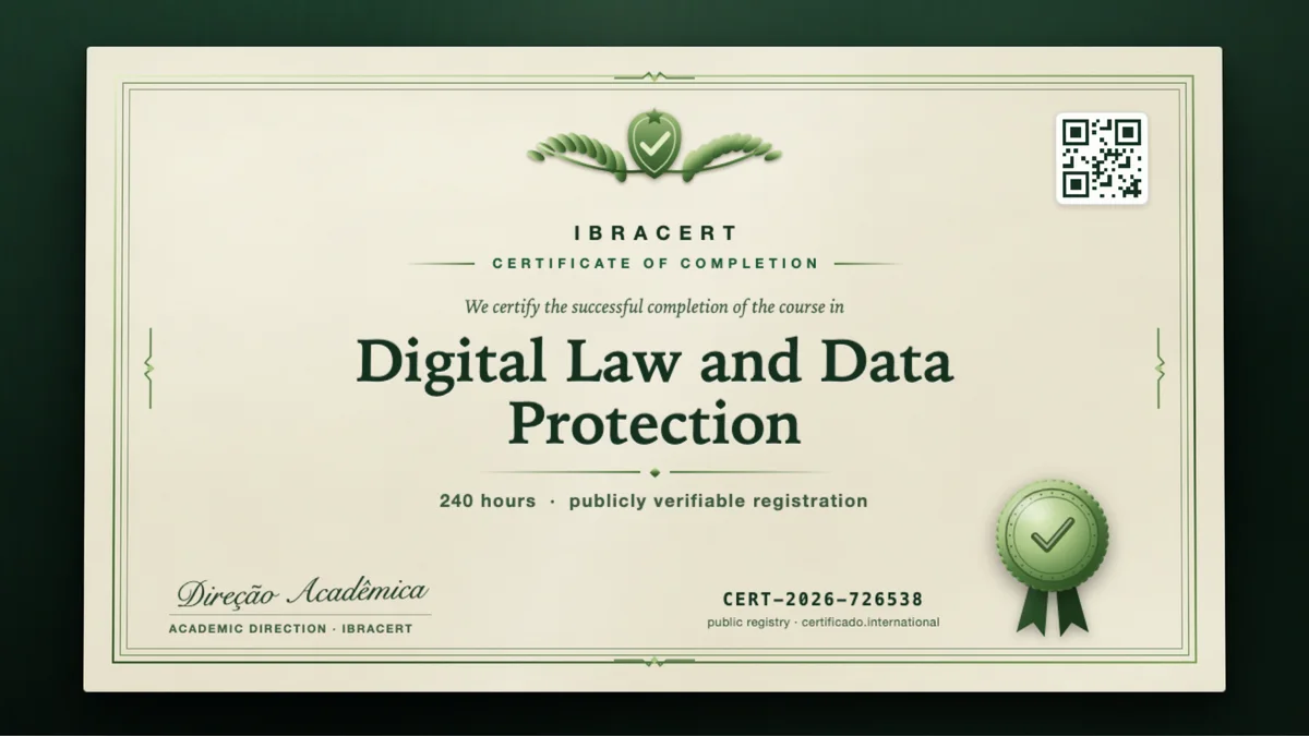 Cover of the Digital Law and Data Protection course