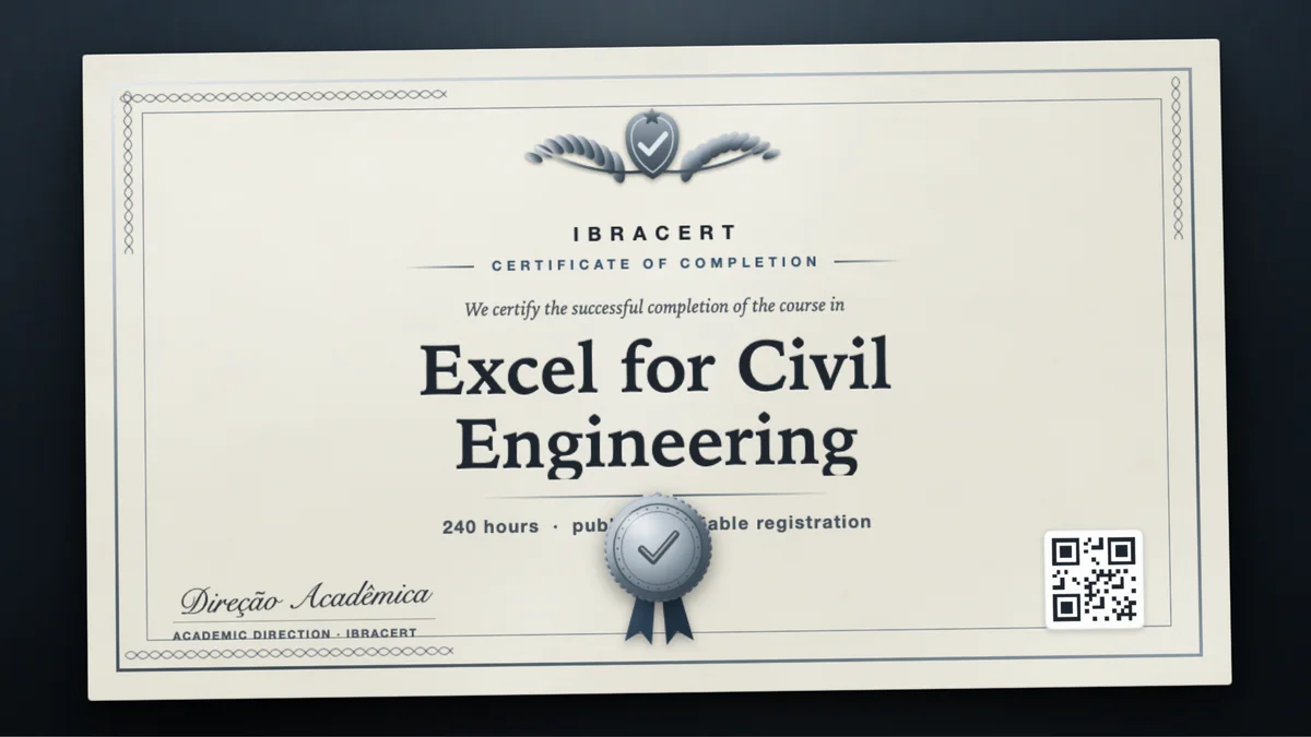 Cover of the Excel for Civil Engineering course