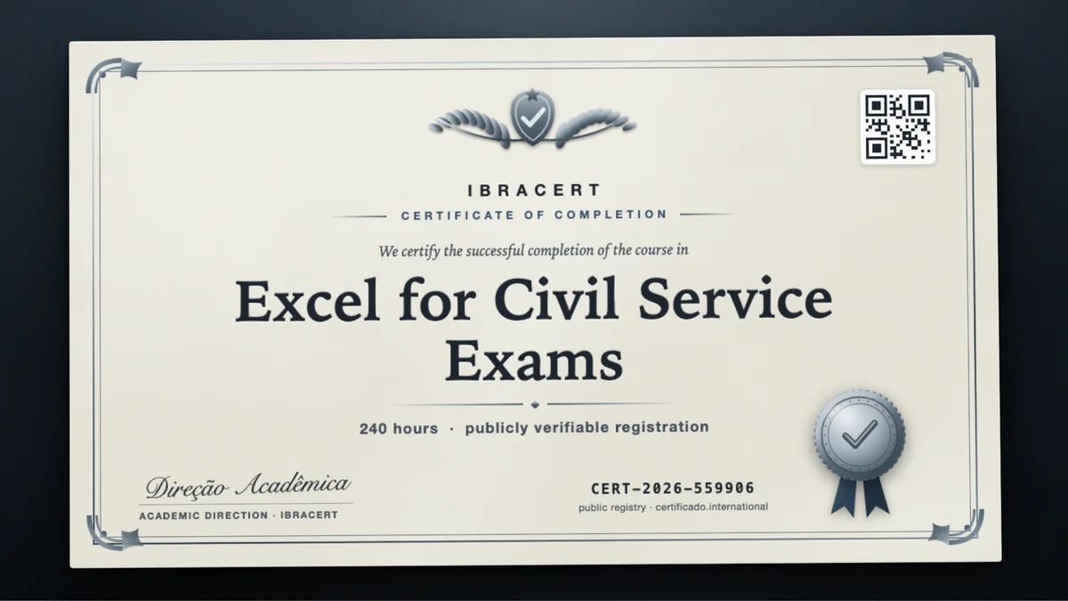 Cover of the Excel for Civil Service Exams course