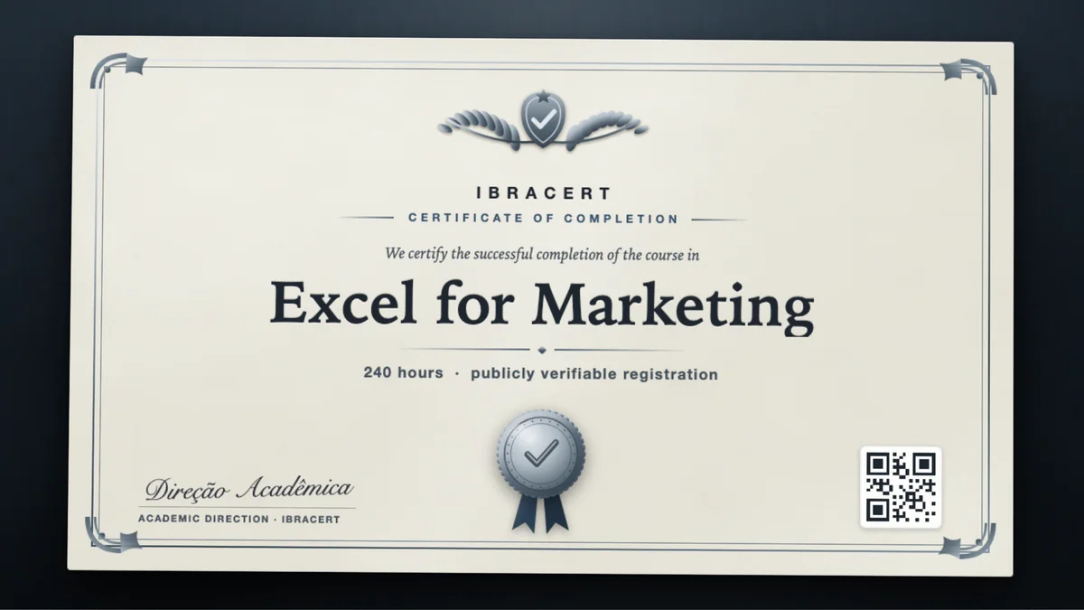 Cover of the Excel for Marketing course