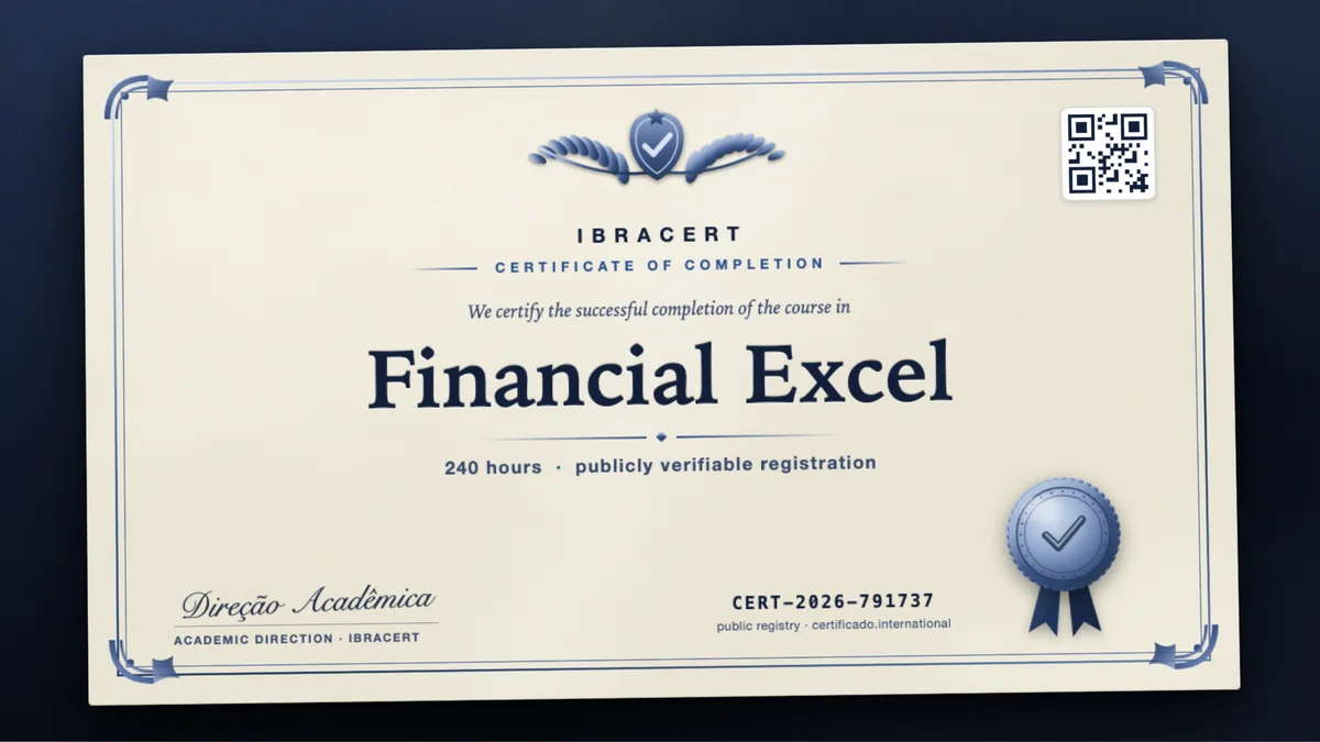 Cover of the Financial Excel course