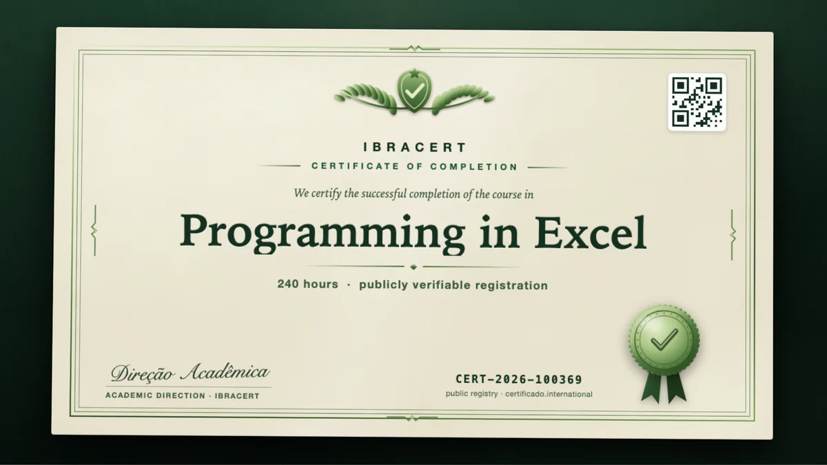 Cover of the Programming in Excel course
