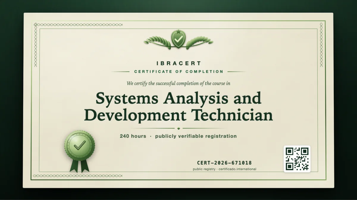 Cover of the Systems Analysis and Development Technician course