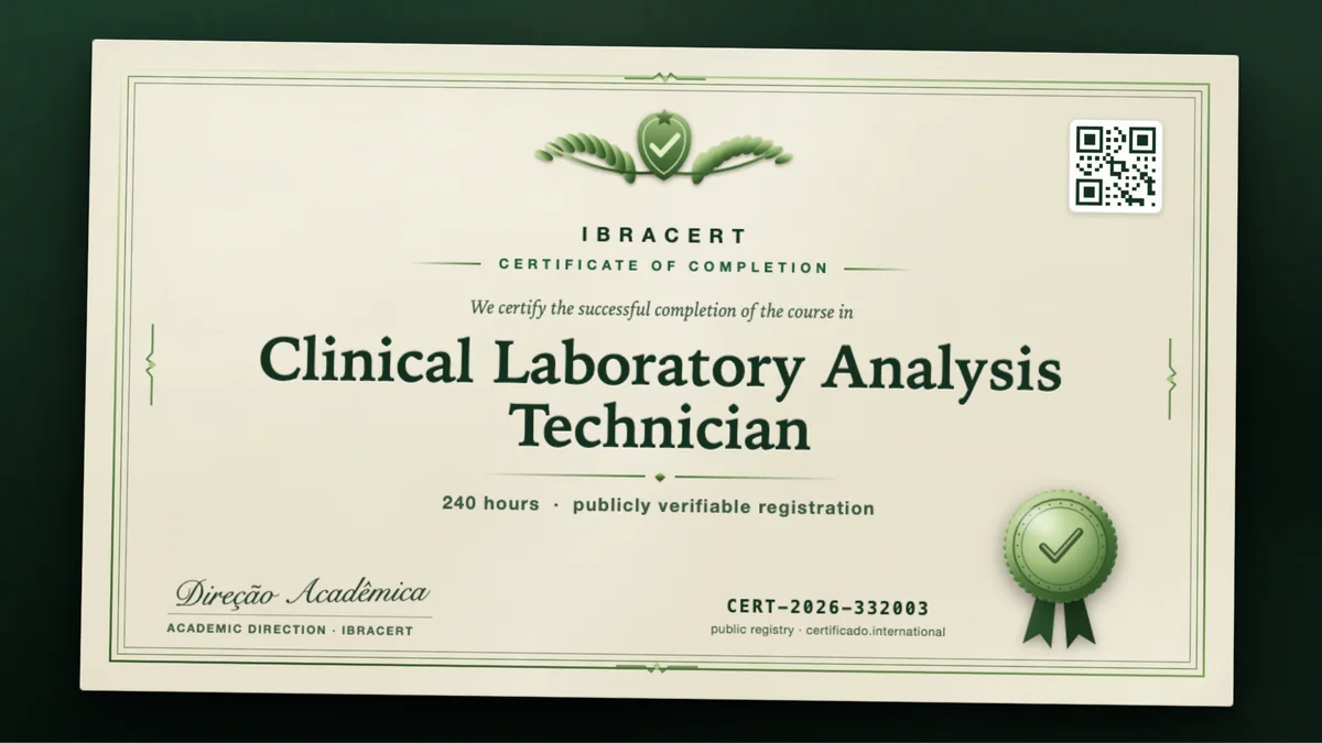 Cover of the Clinical Laboratory Analysis Technician course