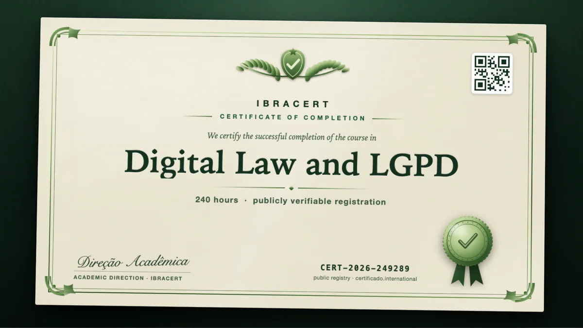 Cover of the Digital Law and LGPD course