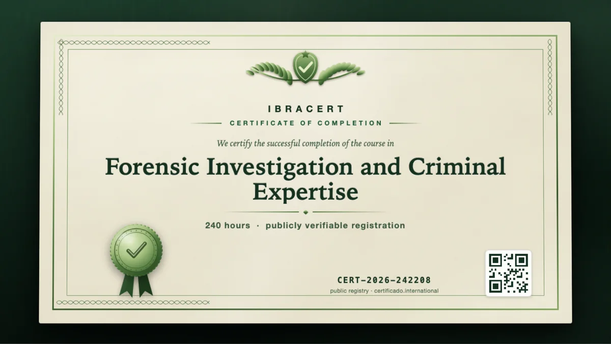 Cover of the Forensic Investigation and Criminal Expertise course