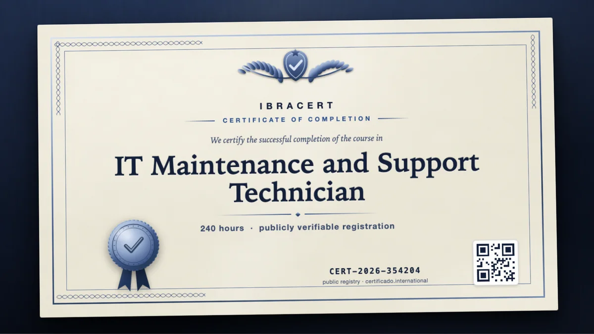 Cover of the IT Maintenance and Support Technician course