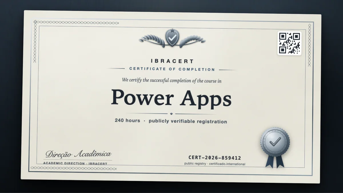 Cover of the Power Apps course