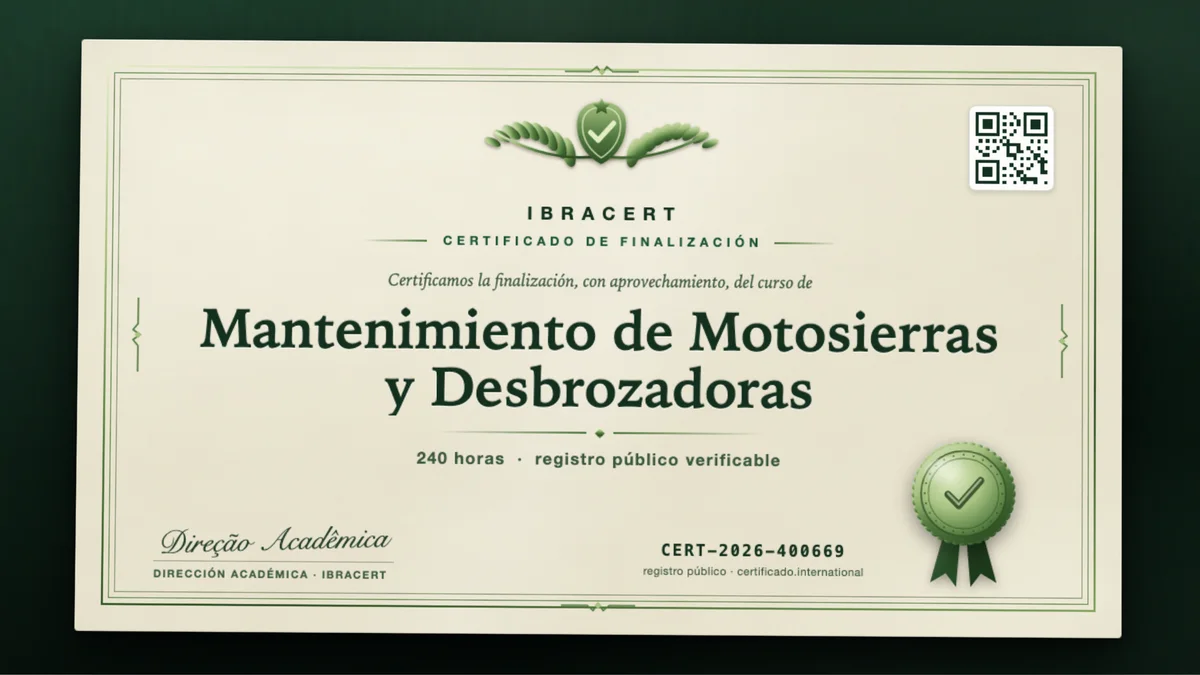 Portada del curso Mantenimiento de Motosierras y Desbrozadoras
