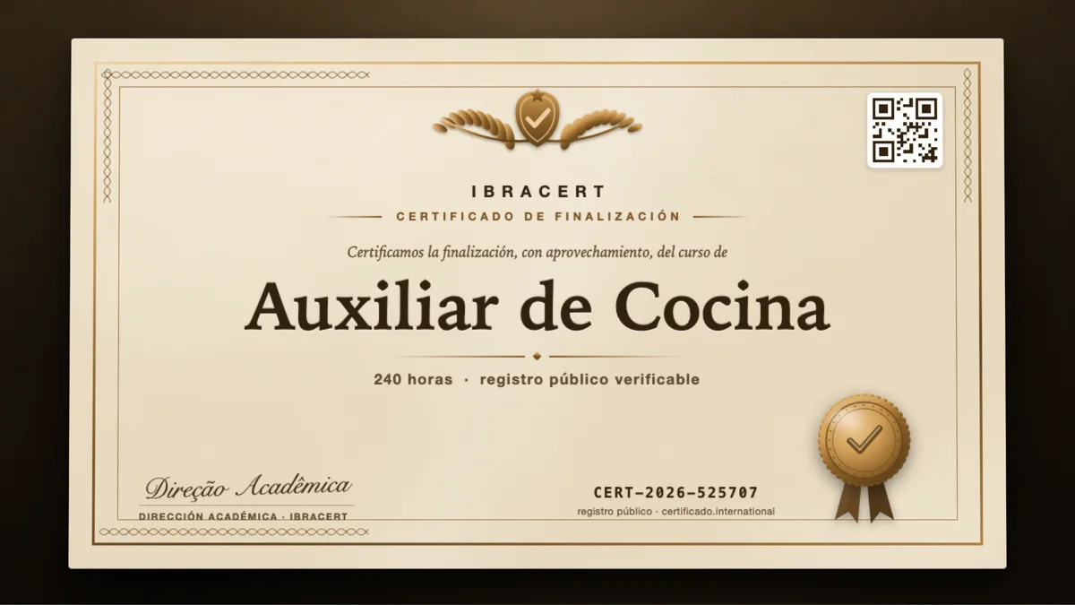Portada del curso Auxiliar de Cocina