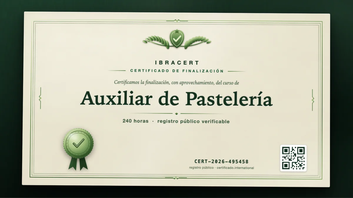Portada del curso Auxiliar de Pastelería