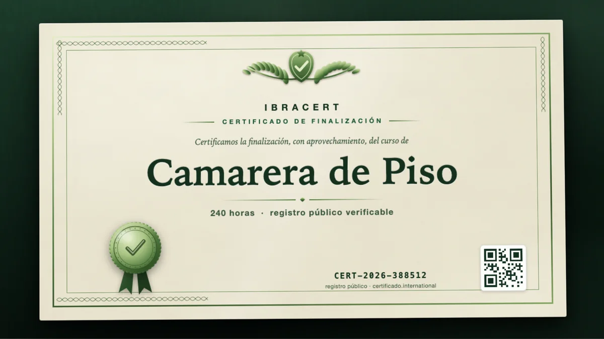 Portada del curso Camarera de Piso