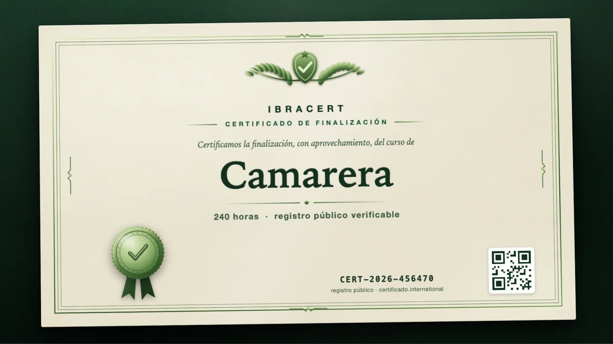 Portada del curso Camarera