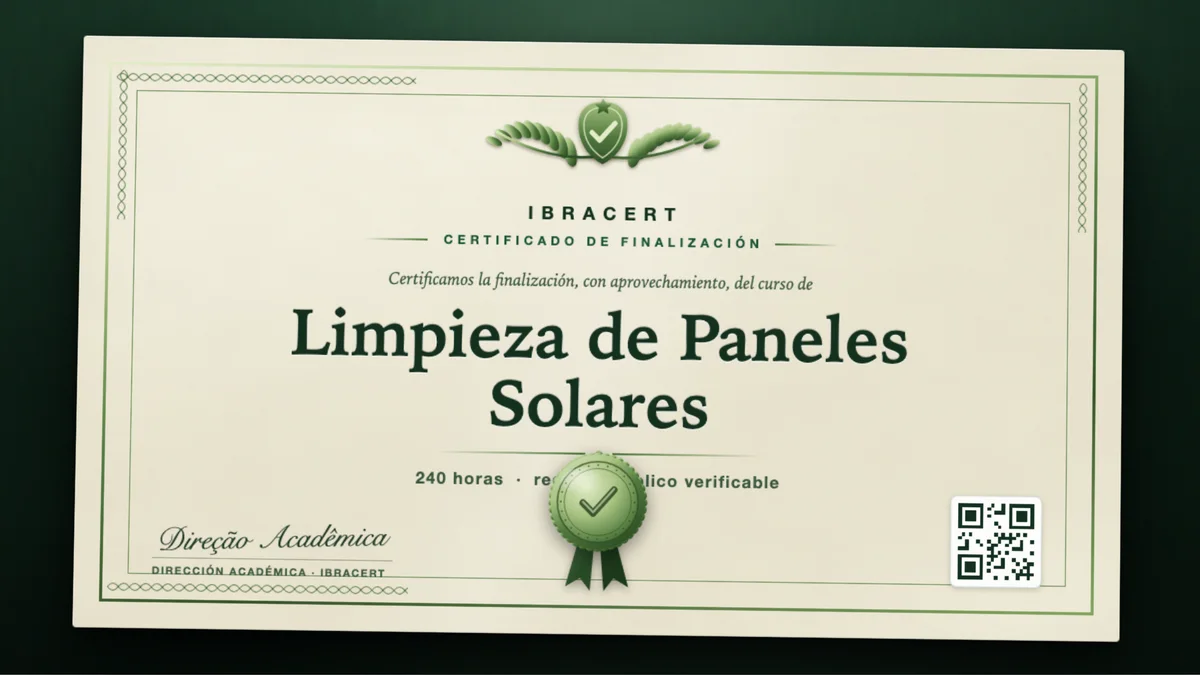 Portada del curso Limpieza de Paneles Solares