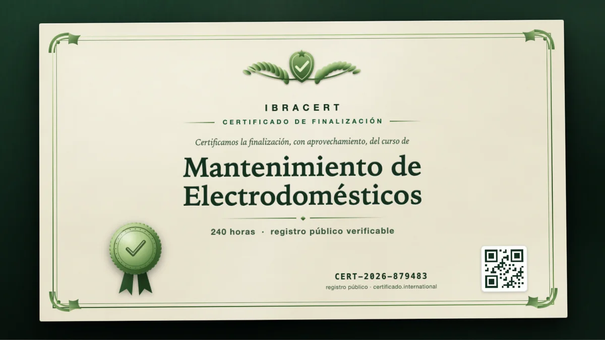Portada del curso Mantenimiento de Electrodomésticos