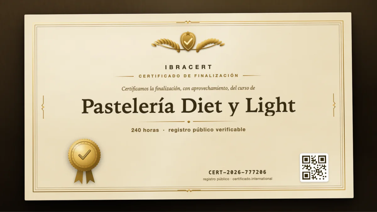 Portada del curso Pastelería Diet y Light