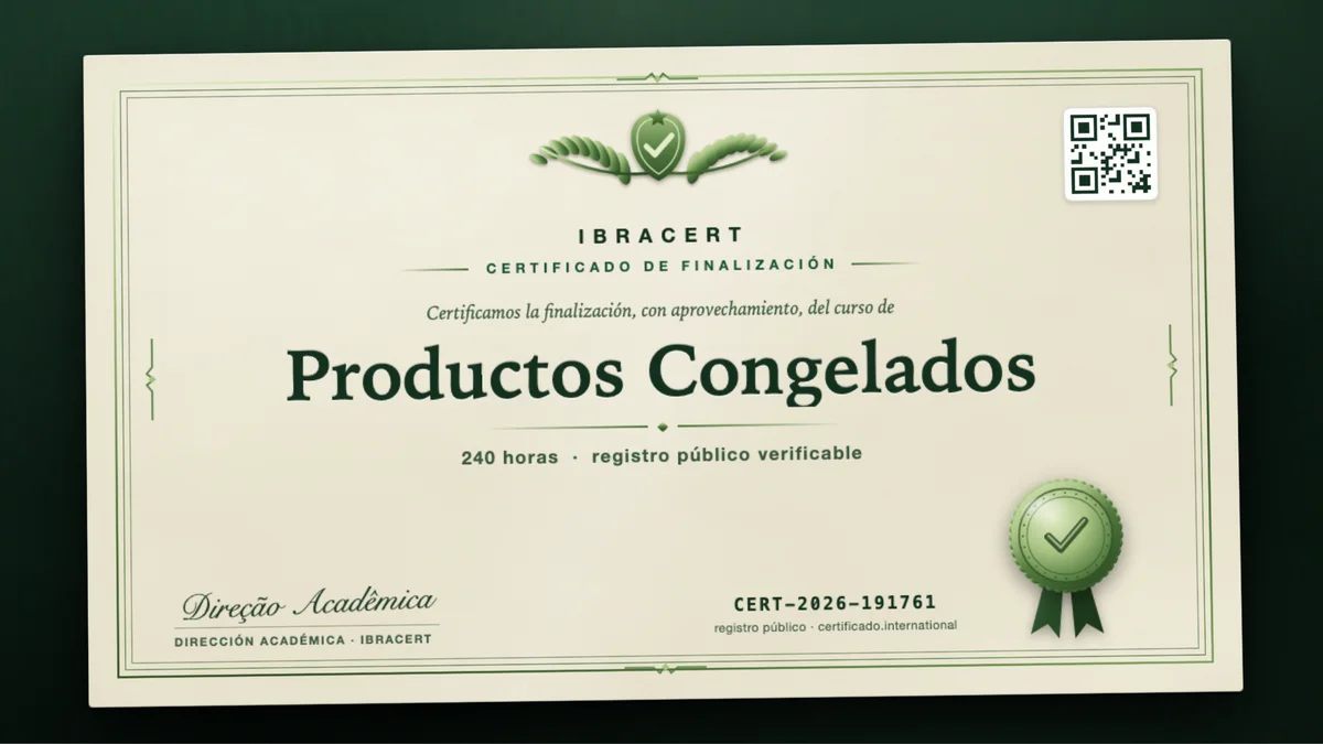 Portada del curso Productos Congelados