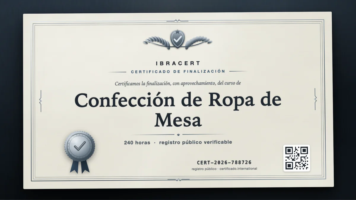 Portada del curso Confección de Ropa de Mesa