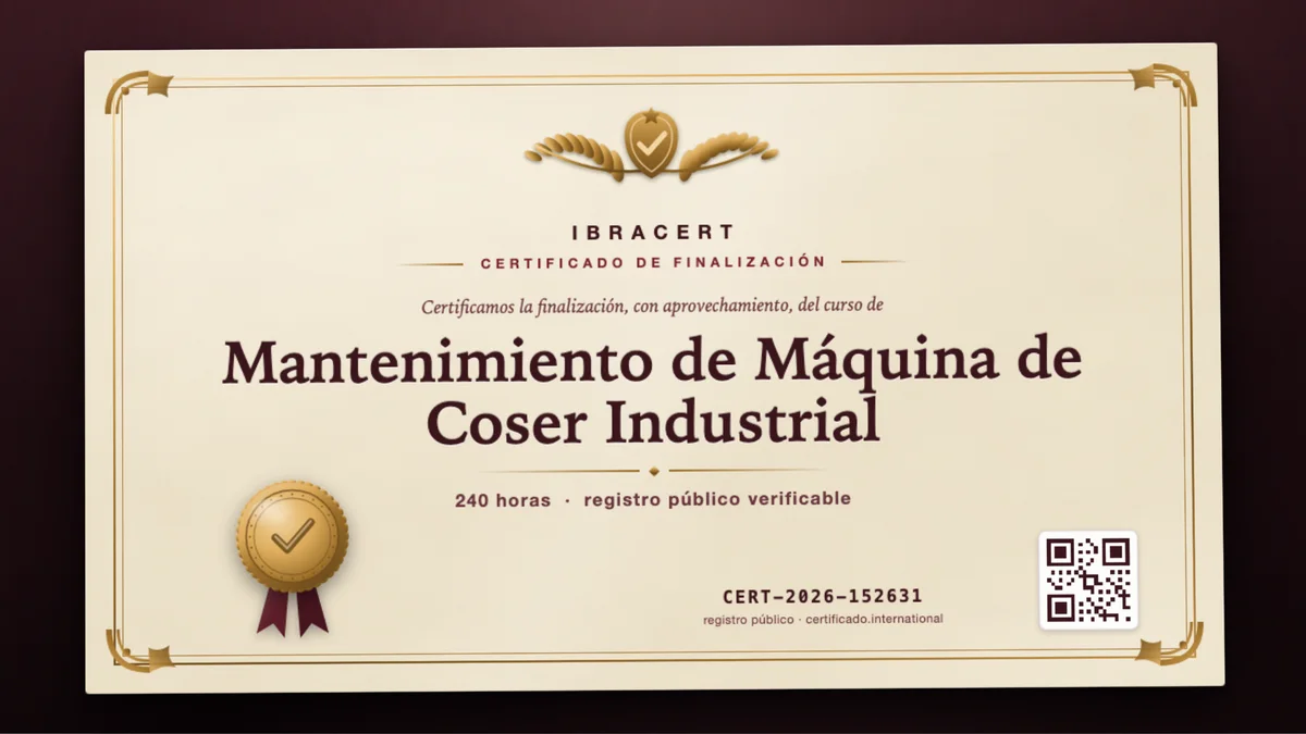 Portada del curso Mantenimiento de Máquina de Coser Industrial