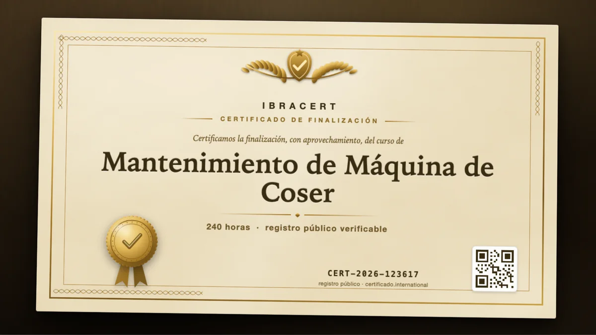 Portada del curso Mantenimiento de Máquina de Coser