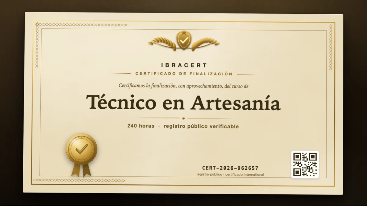 Portada del curso Técnico en Artesanía