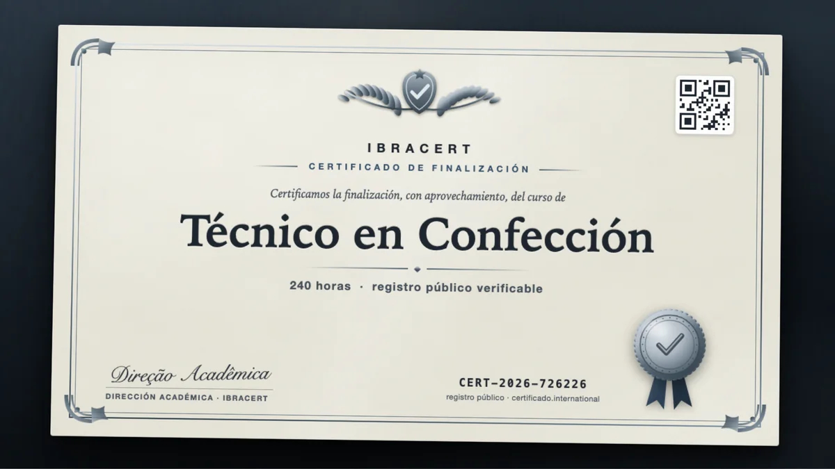 Portada del curso Técnico en Confección