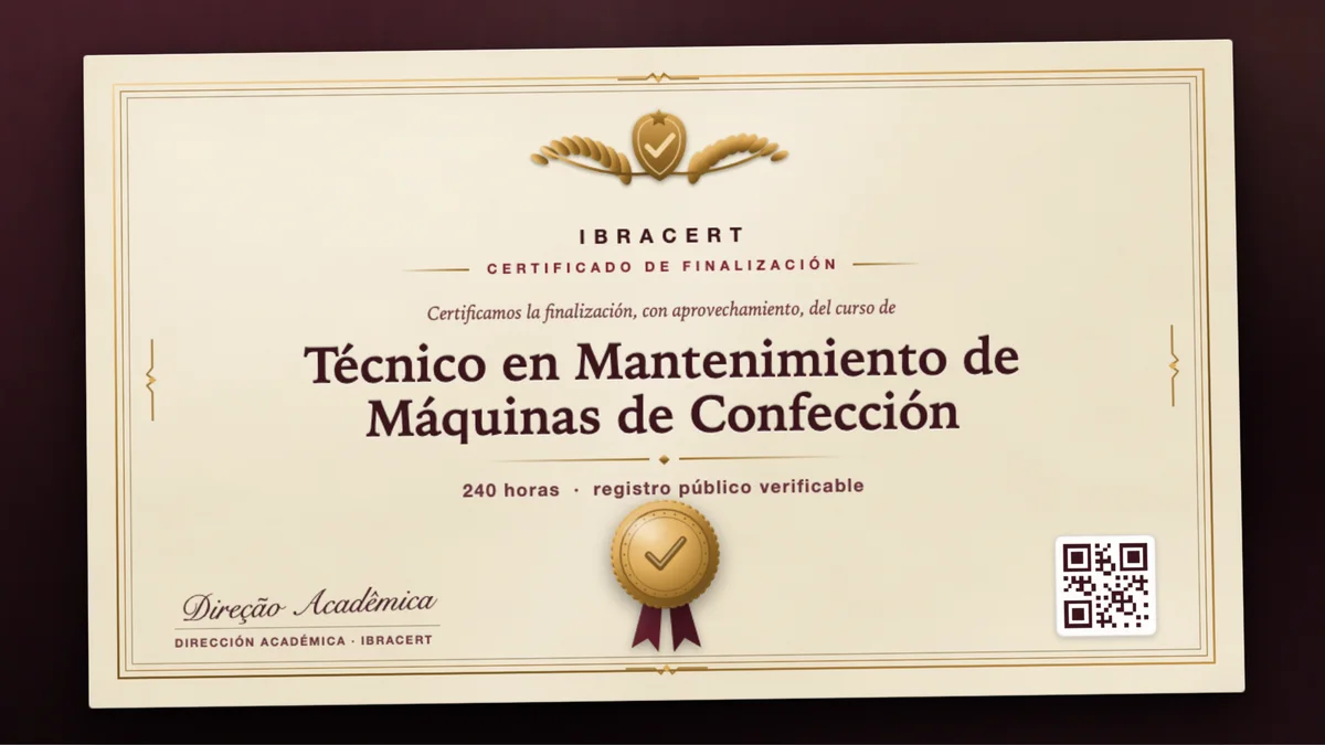 Portada del curso Técnico en Mantenimiento de Máquinas de Confección