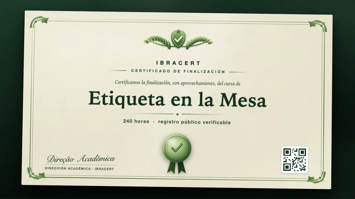 Portada del curso Etiqueta en la Mesa