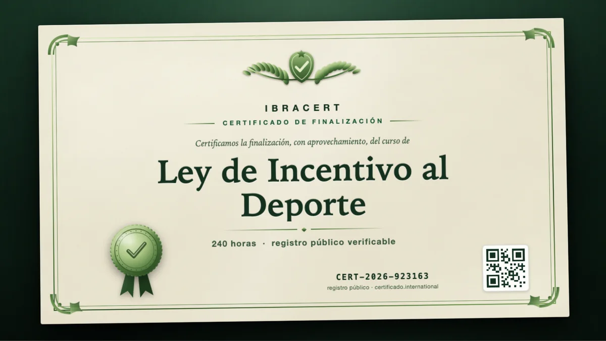 Portada del curso Ley de Incentivo al Deporte